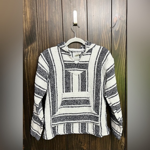 El Paso Saddle Blanket Co Mexican Hippie Pullover Hoodie Vneck Pockets Size:S - Picture 3 of 11